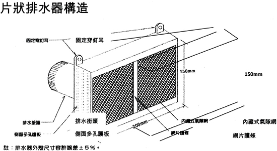 片狀排水器構造圖
